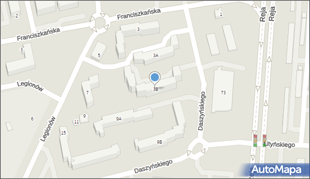 Suwałki, Daszyńskiego Ignacego, 3B, mapa Suwałk