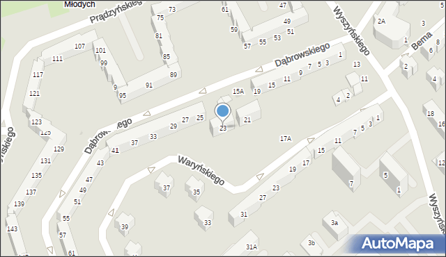 Świdnica, Dąbrowskiego Jarosława, gen., 23, mapa Świdnicy