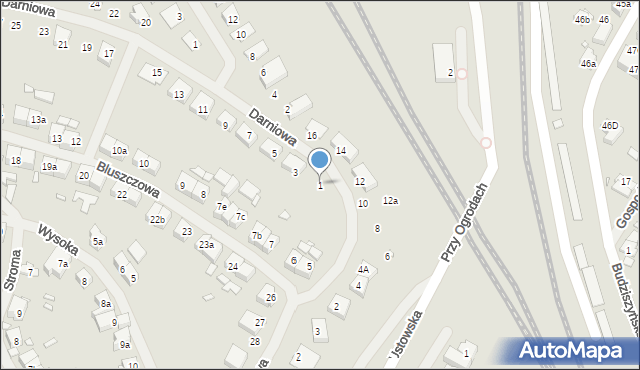 Szczecin, Darniowa, 1, mapa Szczecina