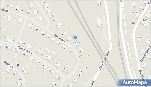 Szczecin, Darniowa, 14, mapa Szczecina