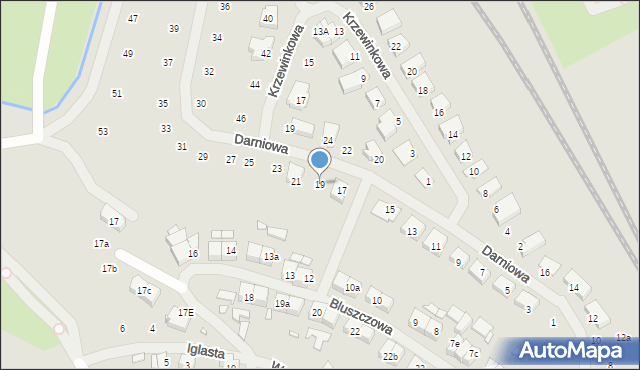 Szczecin, Darniowa, 19, mapa Szczecina