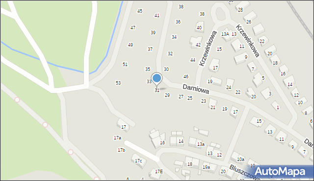 Szczecin, Darniowa, 31, mapa Szczecina