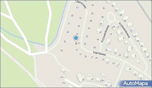Szczecin, Darniowa, 35, mapa Szczecina