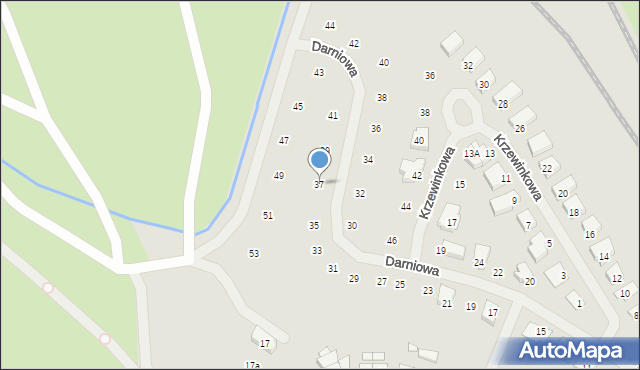 Szczecin, Darniowa, 37, mapa Szczecina