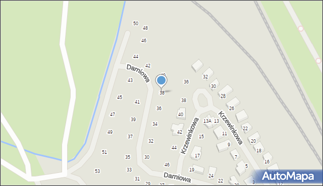 Szczecin, Darniowa, 38, mapa Szczecina