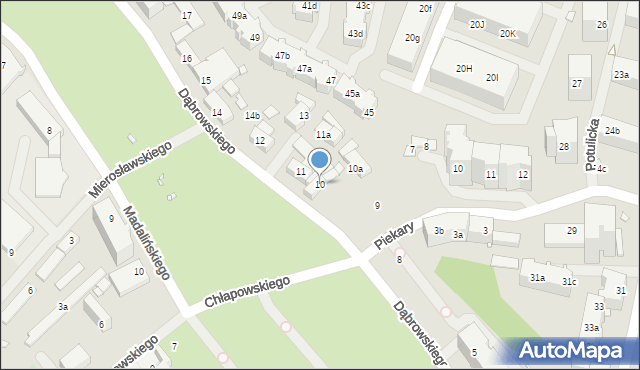 Szczecin, Dąbrowskiego Henryka, gen., 10, mapa Szczecina