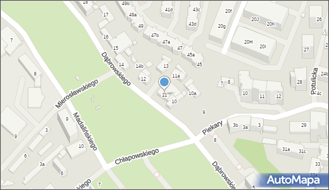 Szczecin, Dąbrowskiego Henryka, gen., 11, mapa Szczecina