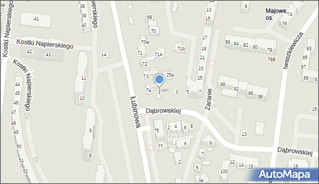 Szczecin, Dąbrowskiej Marii, 1, mapa Szczecina