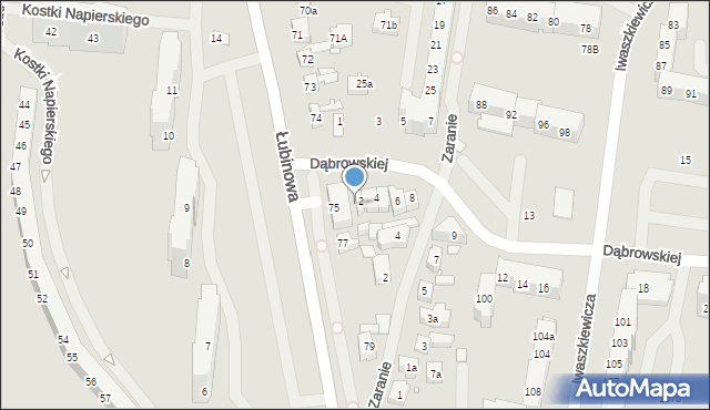 Szczecin, Dąbrowskiej Marii, 2A, mapa Szczecina