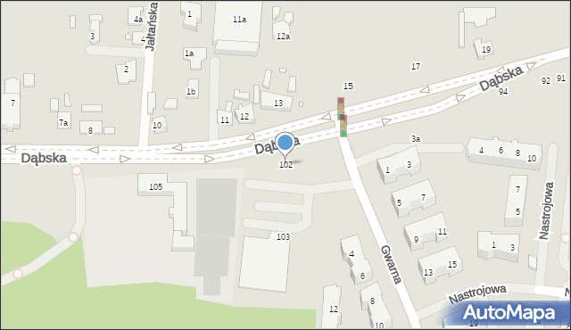 Szczecin, Dąbska, 102, mapa Szczecina