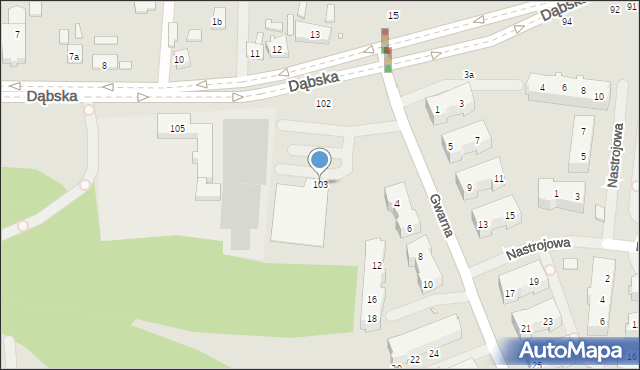 Szczecin, Dąbska, 103, mapa Szczecina