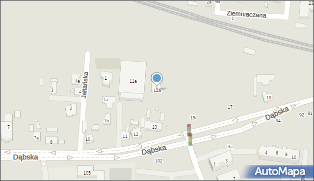 Szczecin, Dąbska, 12a, mapa Szczecina