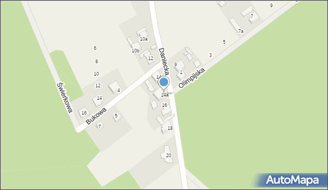 Szczedrzyk, Daniecka, 14a, mapa Szczedrzyk