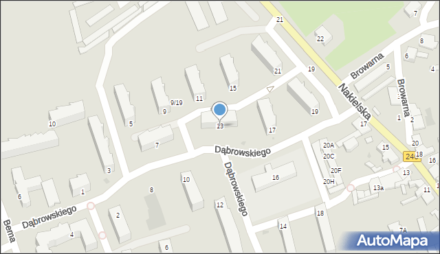 Szubin, Dąbrowskiego Jarosława, gen., 13, mapa Szubin