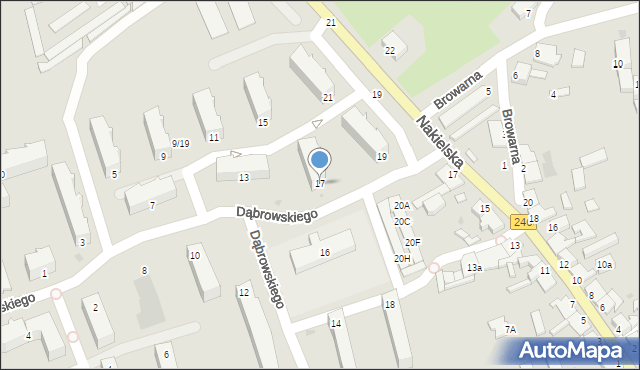 Szubin, Dąbrowskiego Jarosława, gen., 17, mapa Szubin