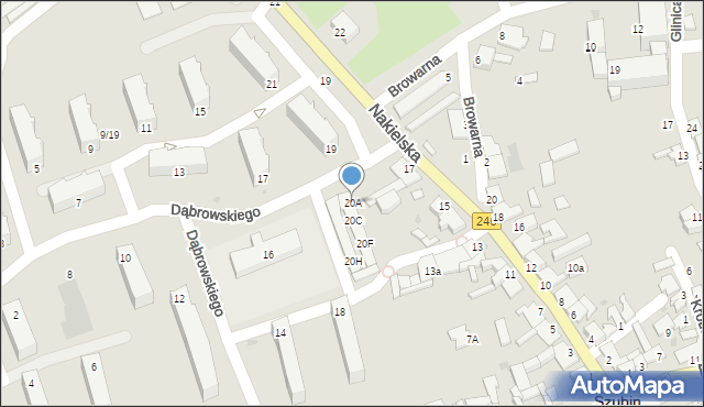 Szubin, Dąbrowskiego Jarosława, gen., 20A, mapa Szubin
