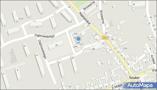 Szubin, Dąbrowskiego Jarosława, gen., 20G, mapa Szubin