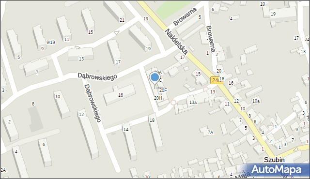 Szubin, Dąbrowskiego Jarosława, gen., 20J, mapa Szubin