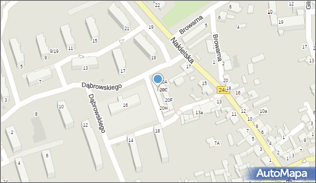 Szubin, Dąbrowskiego Jarosława, gen., 20L, mapa Szubin