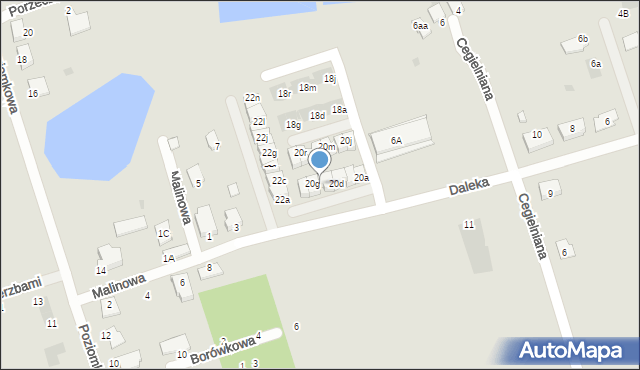 Szubin, Daleka, 20f, mapa Szubin