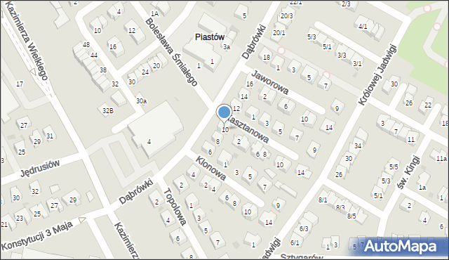 Tarnobrzeg, Dąbrówki, 10, mapa Tarnobrzegu