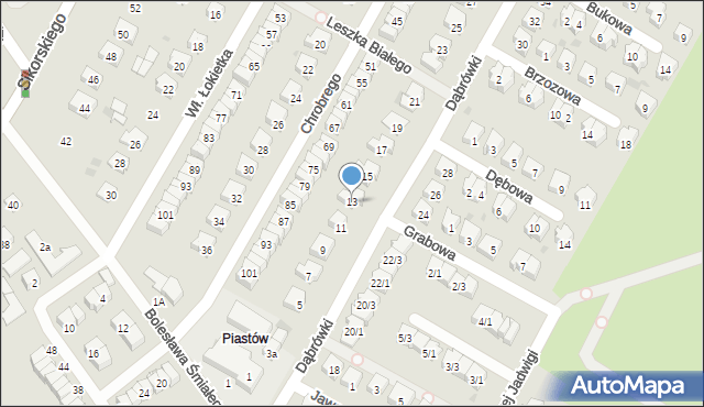 Tarnobrzeg, Dąbrówki, 13, mapa Tarnobrzegu