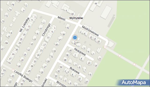 Tarnobrzeg, Dąbrówki, 42, mapa Tarnobrzegu