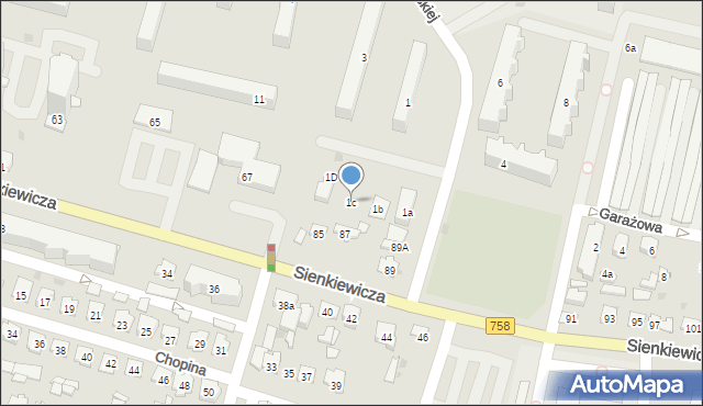 Tarnobrzeg, Dąbrowskiej Marii, 1c, mapa Tarnobrzegu