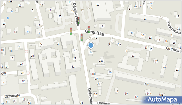 Tarnów, Dąbrowskiego Jarosława, gen., 14, mapa Tarnów