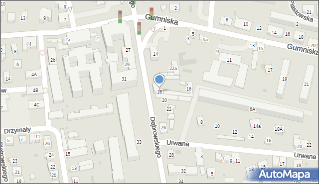 Tarnów, Dąbrowskiego Jarosława, gen., 18, mapa Tarnów