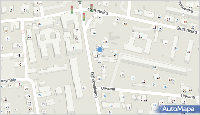 Tarnów, Dąbrowskiego Jarosława, gen., 18a, mapa Tarnów