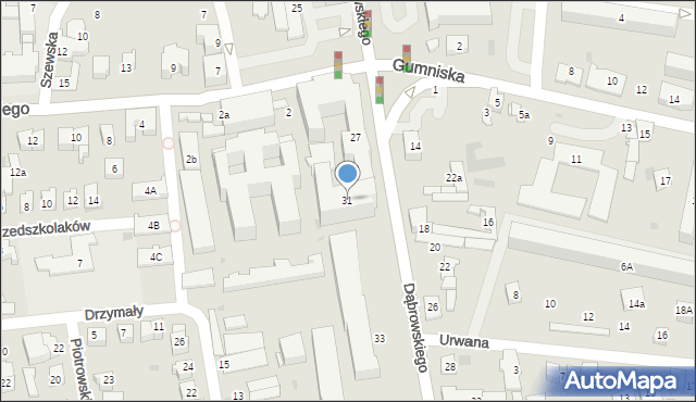 Tarnów, Dąbrowskiego Jarosława, gen., 31, mapa Tarnów