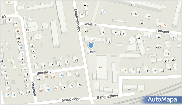 Tarnów, Dąbrowskiego Jarosława, gen., 36, mapa Tarnów