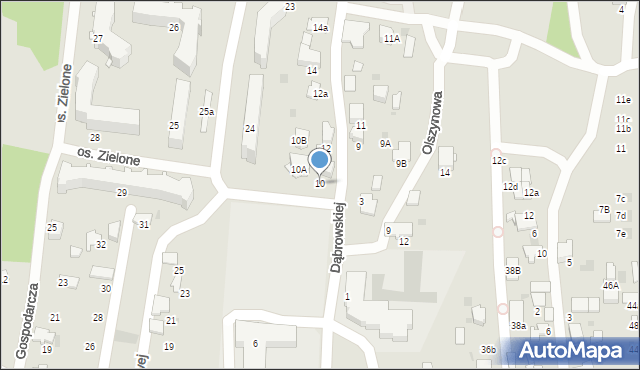 Tarnów, Dąbrowskiej Marii, 10, mapa Tarnów