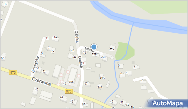Tarnów, Daleka, 75B, mapa Tarnów