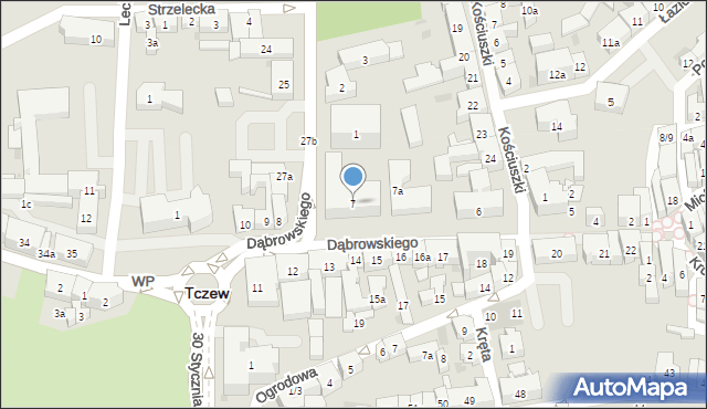 Tczew, Dąbrowskiego Jarosława, gen., 7, mapa Tczew