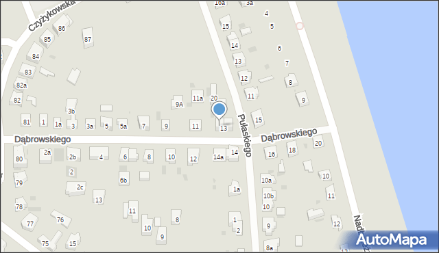 Tczew, Dąbrowskiego, gen., 13a, mapa Tczew