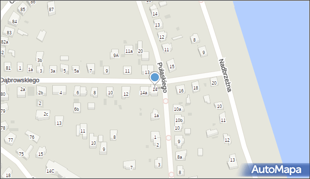 Tczew, Dąbrowskiego, gen., 14, mapa Tczew