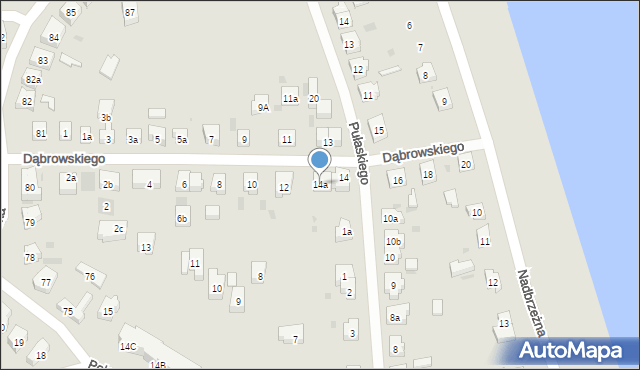 Tczew, Dąbrowskiego, gen., 14a, mapa Tczew