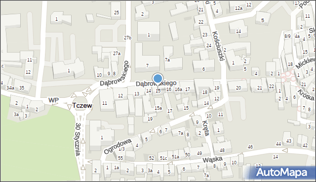 Tczew, Dąbrowskiego Jarosława, gen., 15, mapa Tczew