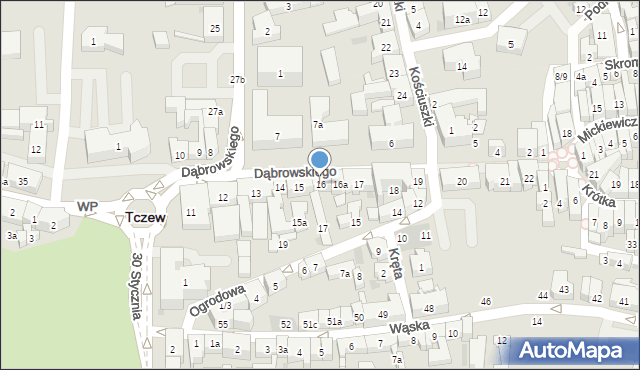 Tczew, Dąbrowskiego Jarosława, gen., 16, mapa Tczew