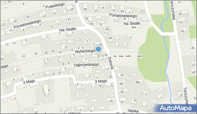 Tenczynek, Dąbrowskiego Henryka, gen., 2, mapa Tenczynek