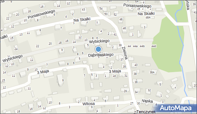 Tenczynek, Dąbrowskiego Henryka, gen., 3, mapa Tenczynek