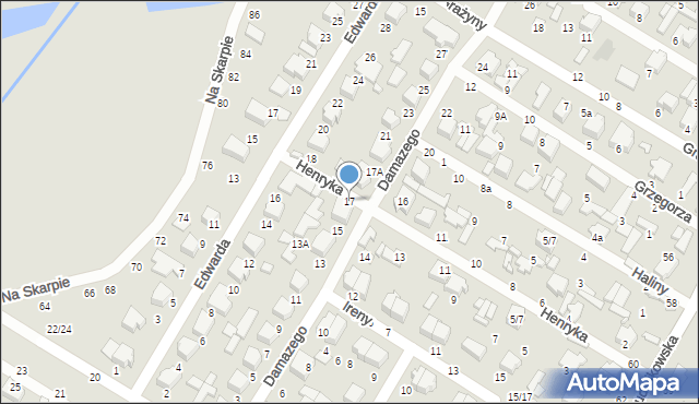 Tomaszów Mazowiecki, Damazego, 17, mapa Tomaszów Mazowiecki