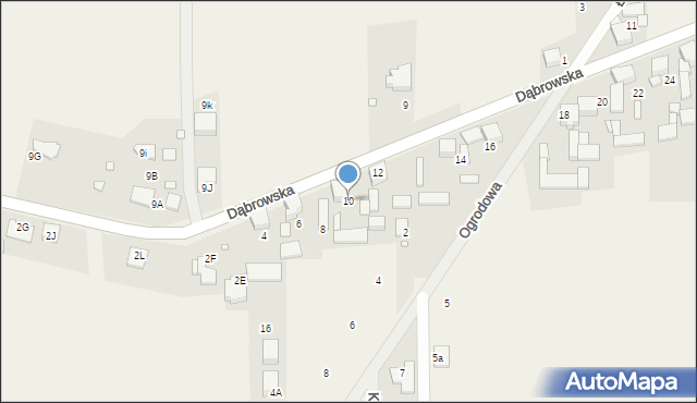 Toporowice, Dąbrowska, 10, mapa Toporowice