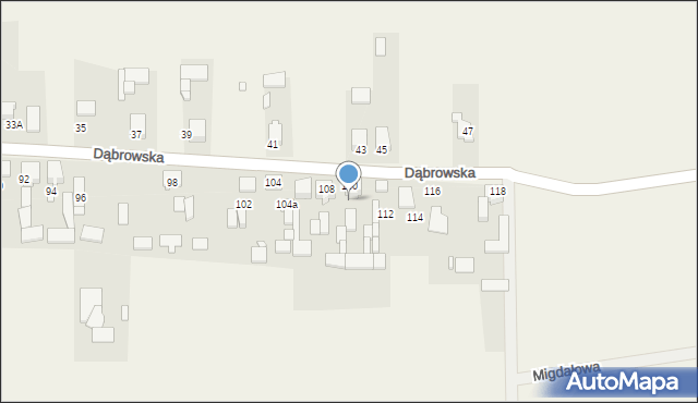 Toporowice, Dąbrowska, 110, mapa Toporowice