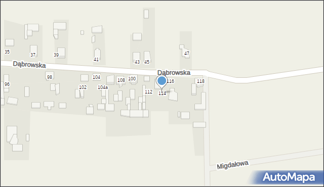 Toporowice, Dąbrowska, 114, mapa Toporowice