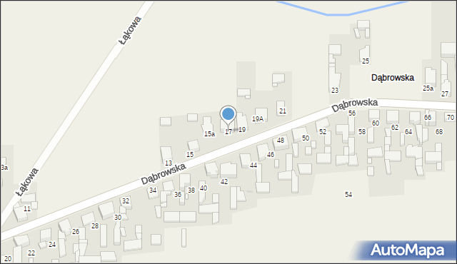 Toporowice, Dąbrowska, 17, mapa Toporowice