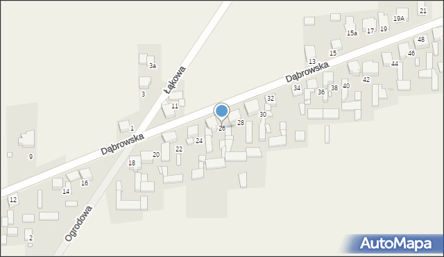 Toporowice, Dąbrowska, 26, mapa Toporowice