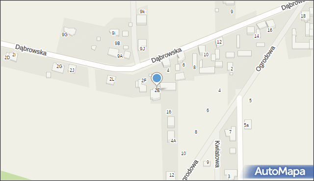 Toporowice, Dąbrowska, 2E, mapa Toporowice